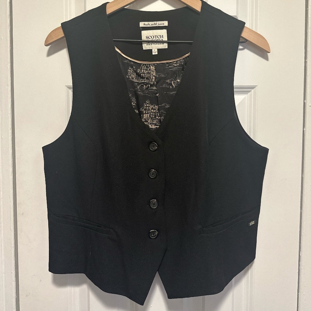 Scotch & Soda Black Vest - Large - NWT